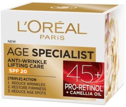 Standinamasis kremas nuo raukšlių L'Oreal Paris Age Specialist 45+ SPF20, 50 ml