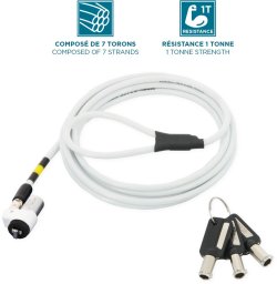 Mobilis 001325 zapięcie do kabli Biały 1,8 m