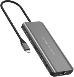 j5create JCD398-N stacja dokująca Przewodowa USB 3.2 Gen 2 (3.1 Gen 2) Type-C Szary
