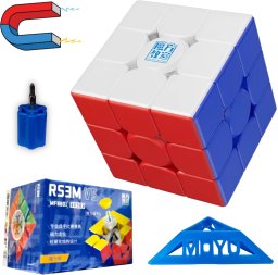 PROFESJONALNA MAGNETYCZNA KOSTKA RUBIKA 3x3 MOYU RS3M V5 PODSTAWKA