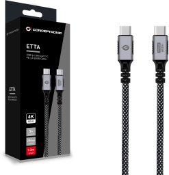 Kabel USB Conceptronic USB-C - USB-C 1.2 m Czarny (ETTA07B12)
