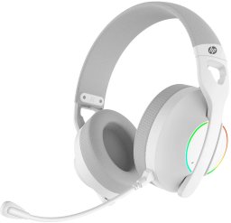 HP DHE-8003U, s�uchawki z mikrofonem, przewodowa, bia�a, 7.1 surround (virtual), pod�wietlona, USB