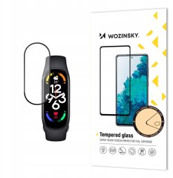WYTRZYMAŁE SZKŁO HARTOWANE WOZINSKY FULL GLUE NA CAŁY EKRAN Z RAMKĄ DO XIAOMI MI BAND 8 - CZARNE