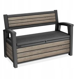 Skrzynia ogrodowa Keter Ławka do przechowywania Deco Garden Bench 227L z drewna jesionowego 7290112641977
