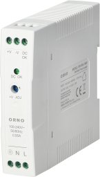 Zasilacz przemysłowy, na szynę DIN, 24VDC, 1A, 20W, w plastikowej obudowie