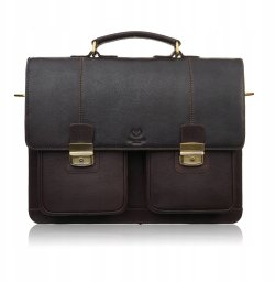 Teczka męska na dokumenty skórzana aktówka podróżna Paolo Peruzzi AY-03-BR
