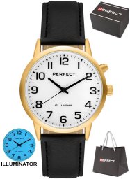 Zegarek Perfect Zegarek Perfect EL001W-04 męski klasyczny podświetlany .
