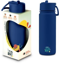 Coolpack Brosky O. Granatowy bidon na wodę ze słomką 550 ml