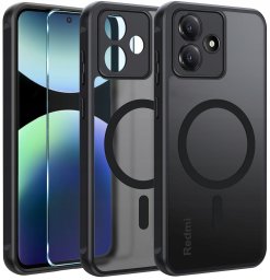krainaGSM Etui do Xiaomi Redmi Note 14 4G do MagSafe MATT CASE WZMACNIANE Szkło 9H