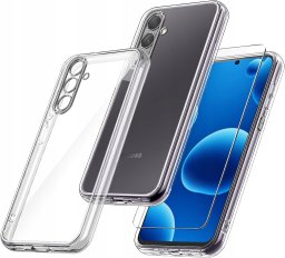 Etui do Samsung A56 5G WZMACNIANE SILIKONOWE PRZEZROCZYSTE + Szkło