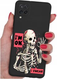 Etui do Samsung Galaxy A12|M12 WZORY |SILIKONOWE MATT CASE + SZKŁO 9H