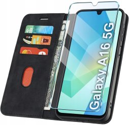 krainaGSM ETUI Z KLAPKĄ do Samsung A16 | 5G Zamykane, Magnetyczne Kabura + Szkło