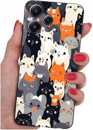 krainaGSM Etui do Xiaomi Redmi 12 4G WZORY |SILIKONOWE MATT CASE + SZKŁO 9H