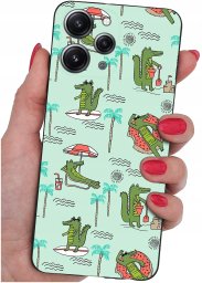 krainaGSM Etui do Xiaomi Redmi 12 4G WZORY |SILIKONOWE MATT CASE + SZKŁO 9H