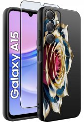 ETUI do Samsung A15 4G | 15 5G WZORY | SILIKONOWE MATT CASE + SZKŁO 9H