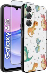 ETUI do Samsung A15 4G | 15 5G WZORY | SILIKONOWE MATT CASE + SZKŁO 9H