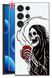 ETUI do Samsung Galaxy S24 Ultra | WZORY | SILIKONOWE MATT CASE + SZKŁO 9H