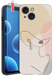 ETUI do iPhone 13 | 14 | WZORY | SILIKONOWE MATT CASE + SZKŁO 9H