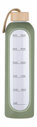 Butelka szklana KiCA Hydro Glass 1000 ml - oliwkowa