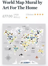 KOMAR PHOTOMURAL 119600 KIDS WORLD MAP