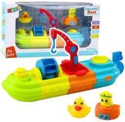 LeanToys Łódź z dźwigiem