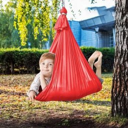 HUŚTAWKA SENSORYCZNA DLA DZIECI HAMAK 280x150cm 100kg (czerwona)