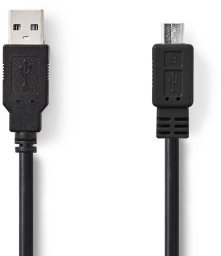 Kabel USB Nedis USB-A - micro-B 3 m Czarny (CCGB60500BK30)