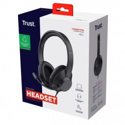 TRUST Ayda Max USB Stereo 40mm Headset with ENC Microphone 3.5mm Jack Black