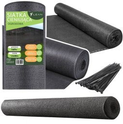 Lean Siatka Cieniująca Na Ogrodzenie Płot Maskująca Szara 1.5M 50M 140g/m LEAN