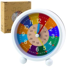 Zegar Budzik Dziecięcy Edukacyjny Kwarcowy Minuty Sekundy Kolorowy 9cm LEAN Toys
