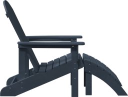vidaXL vidaXL Granatowe krzesło Adirondack z podnóżkiem z HDPE