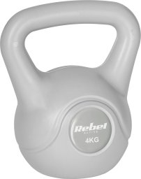 Kettlebell bitumiczny 4 kg szary REBEL ACTIVE