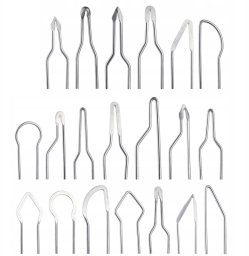 ZESTAW 20 KOŃCÓWEK GROTÓW DO WYPALARKI PIROGRAFIA DREWNO SKÓRA RBB60W RBR60