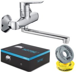 SOTBE INARI Bateria kuchenna ścienna . Ruchoma wylewka 35 cm