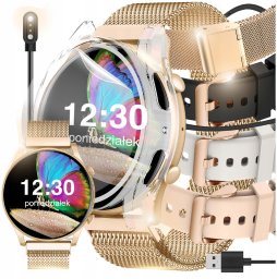 Smartwatch WonderWatch SMARTWATCH ZEGAREK DAMSKI POLSKIE MENU ROZMOWY SPORT SMART WATCH 4 PASKI
