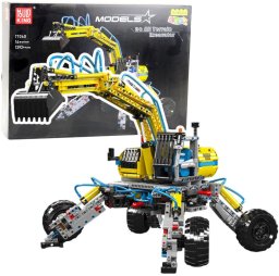 Klocki Konstrukcyjne Koparka Terenowa Ruchoma 1392 el. LEAN Toys