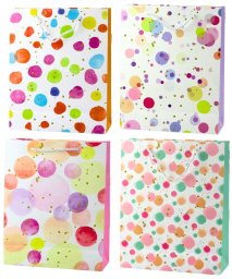 Torba Prezentowa Kropki Akwarelowe Pastelowe 32 × 26 × 10 cm