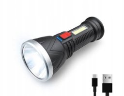 Latarka ręczna LTC 1-LED XPE+COB 3W 500lm, akumulator 2400mAh, IP65,USB-C