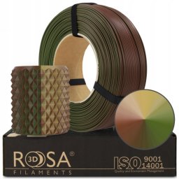 ROSA3D 3D plastikas PLA tripuse zalia/ruda/smelio (Army/kamufliazine) 1.75mm 1kg refill pakuote Rosa3D