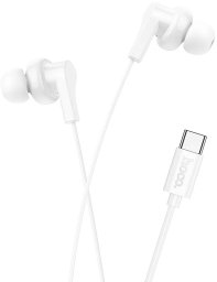 Słuchawki Hoco Słuchawki przewodowe douszne USB C M114 białe