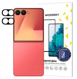 Czarne szkło na aparat Wozinsky Full Camera Glass na Samsung Galaxy Z Flip 7, zestaw 2 sztuk