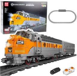 LeanToys Klocki Konstrukcyjne Pociąg Szaro-Żółty Zdalnie Sterowany RC 1751 el. LEAN Toys