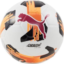 Puma Piłka nożna Orbita 5 Fusion Lite 350g biało-pomarańczowa 84332 01 5