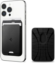 PORTFEL SPIGEN MAGSAFE NA KARTY, DO IPHONE, Dokumenty, Magnetyczny, Czarny