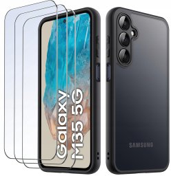 ZESTAW Etui do Samsung M35 5G MATT CASE WZMACNIANE 360 + 3 SZTUKI SZKŁO