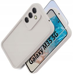 Etui do Samsung M35 5G silikonowe MATOWE + Szkło ochronne na ekran 9H