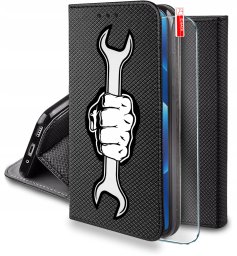 Etui do Xiaomi Redmi Note 14 4G MAGNET WZORY CASE PORTFEL + SZKŁO 9H