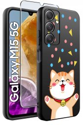 krainaGSM ETUI do Samsung M15 5G WZORY | SILIKONOWE MATT CASE + SZKŁO HARTOWANE 9H