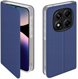 krainaGSM Etui z klapką do Xiaomi Redmi Note 14 Pro 4G Zamykane Granatowe Futerał