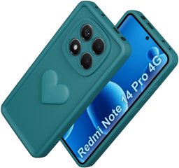 krainaGSM Etui do Xiaomi Redmi Note 14 Pro 4G silikonowe MATOWE serce